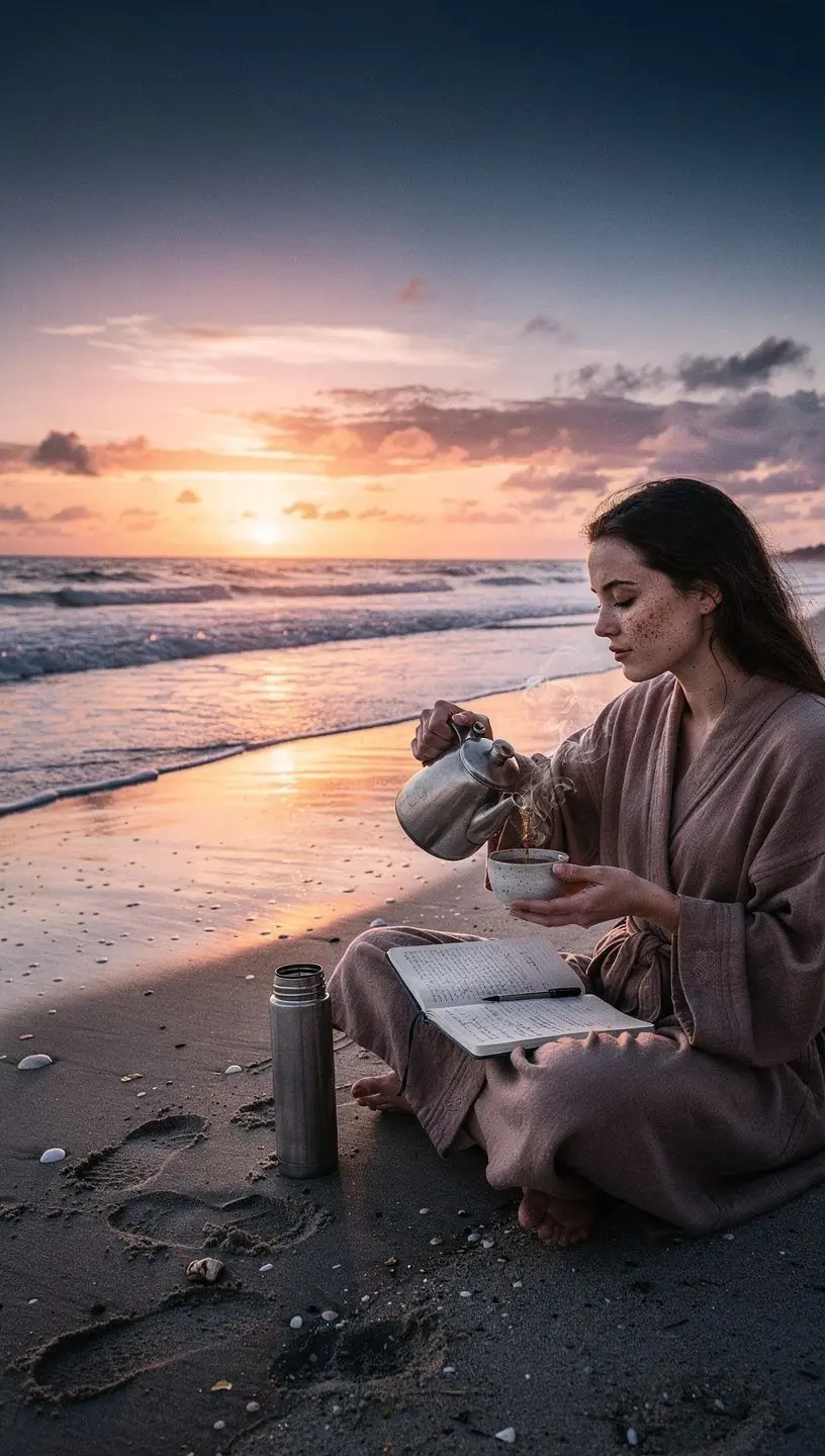 Čajna mješavina s lavandom i kamilicom u elegantnoj porculanskoj čaši.